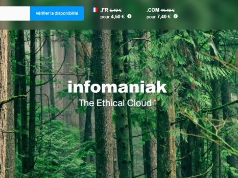 Page d'accueil Infomaniak
