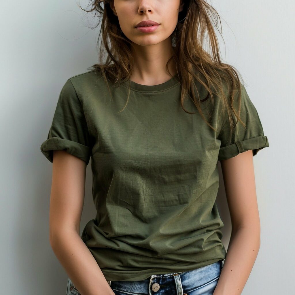 femme portant un t shirt fabriqué en france
